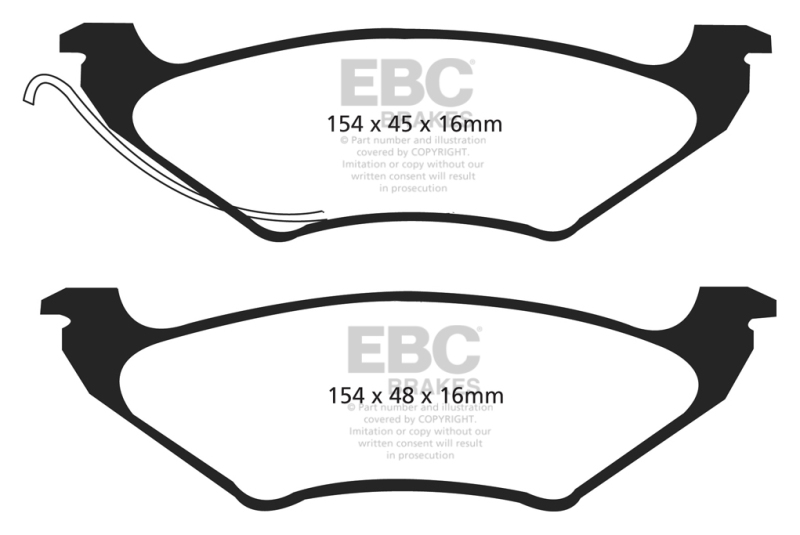 Chrysler Town & Country Brake Pads - Rear - EBC - Ultimax2 - `96-`00