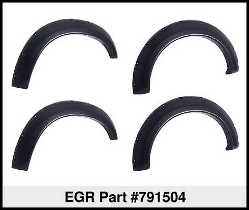 Chevrolet Silverado Fender Flares - Front + Rear - EGR - Bolt-On Series Premium with Stainless Accent Bolts - Black - `07-`13