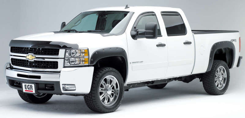 Chevrolet Silverado Fender Flares - Front + Rear - EGR - Bolt-On Series Premium with Stainless Accent Bolts - Black - `07-`13