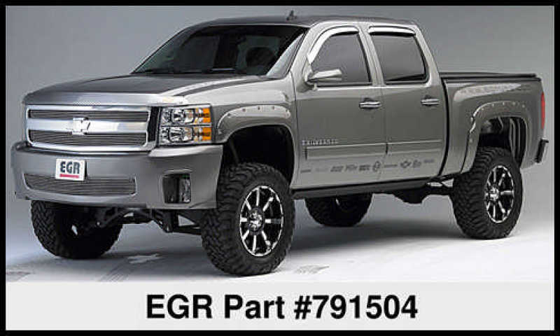Chevrolet Silverado LD/HD Fender Flares - Front + Rear - EGR - Bolt-On Series Premium with Stainless Accent Bolts - Black - `07-`14