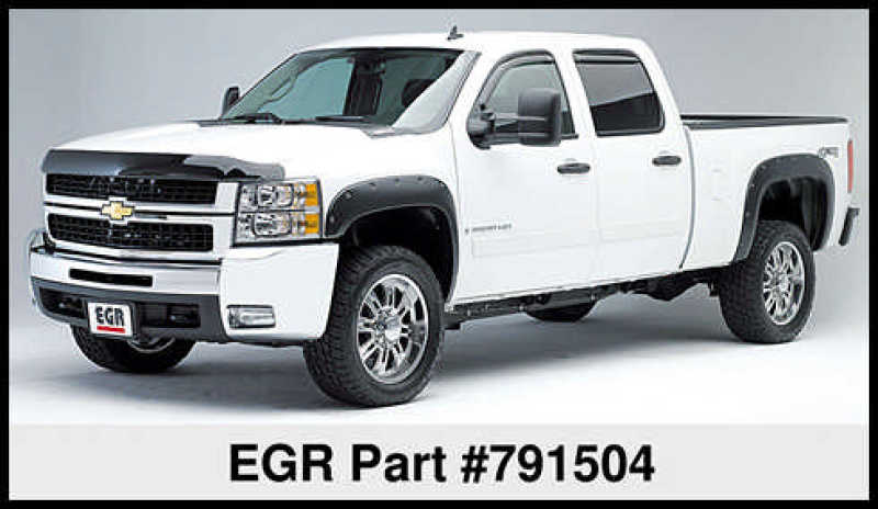 Chevrolet Silverado LD/HD Fender Flares - Front + Rear - EGR - Bolt-On Series Premium with Stainless Accent Bolts - Black - `07-`14