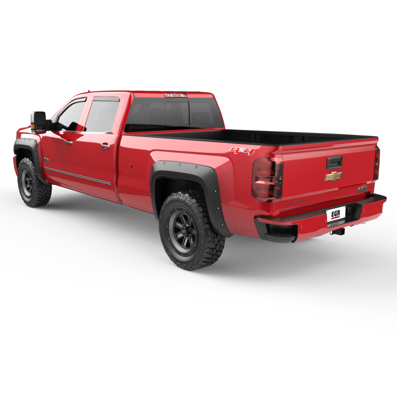 Chevrolet Silverado Fender Flares - Front + Rear - EGR - Bolt-On Look - Black - `14-`19