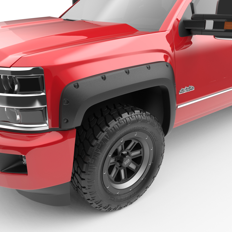 Chevrolet Silverado Fender Flares - Front + Rear - EGR - Bolt-On Look with Black-out Bolt Kit - Matte Black - `14-`27