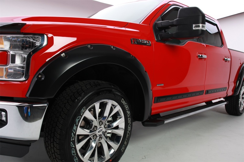 Ford F-150 Fender Flares - Front + Rear - EGR - Bolt-On Look with Stainless Steel Accent Bolts - Black - `15-`17