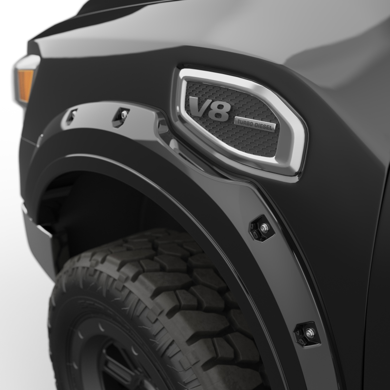Nissan Titan XD Fender Flares - EGR - Bolt-On Look Color Match - Black Metallic - `16-`27