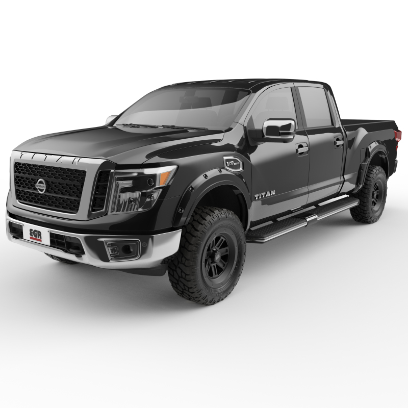 Nissan Titan XD Fender Flares - EGR - Bolt-On Look Color Match - Black Metallic - `16-`27