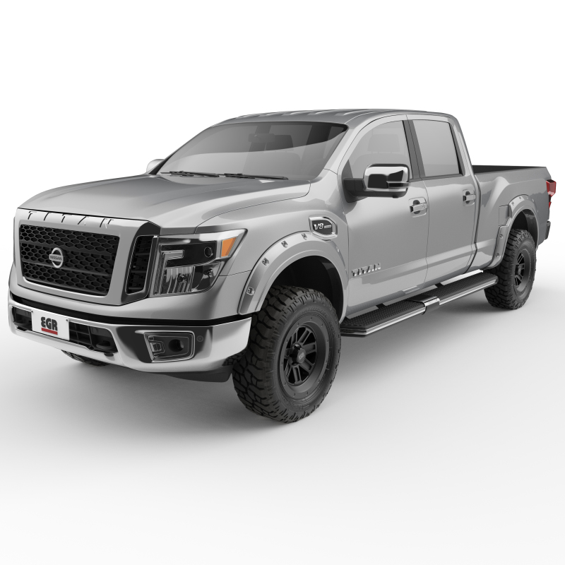 Nissan Titan XD Fender Flares - EGR - Bolt-On Look Color Match - Liquid Platinum Metallic - `16-`27