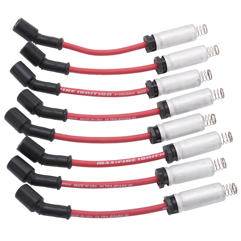Chevrolet Small-Block Gen III LS1 Spark Plug Wire Set - Edelbrock - Max-Fire Ultra-Spark 50 - Red - `99-`15