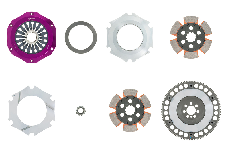 Mitsubishi Evolution Clutch Kit - Exedy - Hyper Compe-R Twin Cerametallic Clutch; Rigid Disc; Pull Type Cover - `08-`15