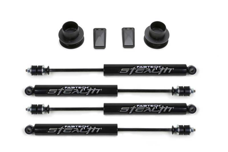 Ram 3500 Suspension Lift Kit - Front - Fabtech - 2.5in Coil Spacer Kit w/Stealth Shocks - `13-`27 Ram 3500 Suspension Lift Kit - Front - Fabtech - 2.5in Coil Spacer Kit w/Stealth Shocks - `13-`27
