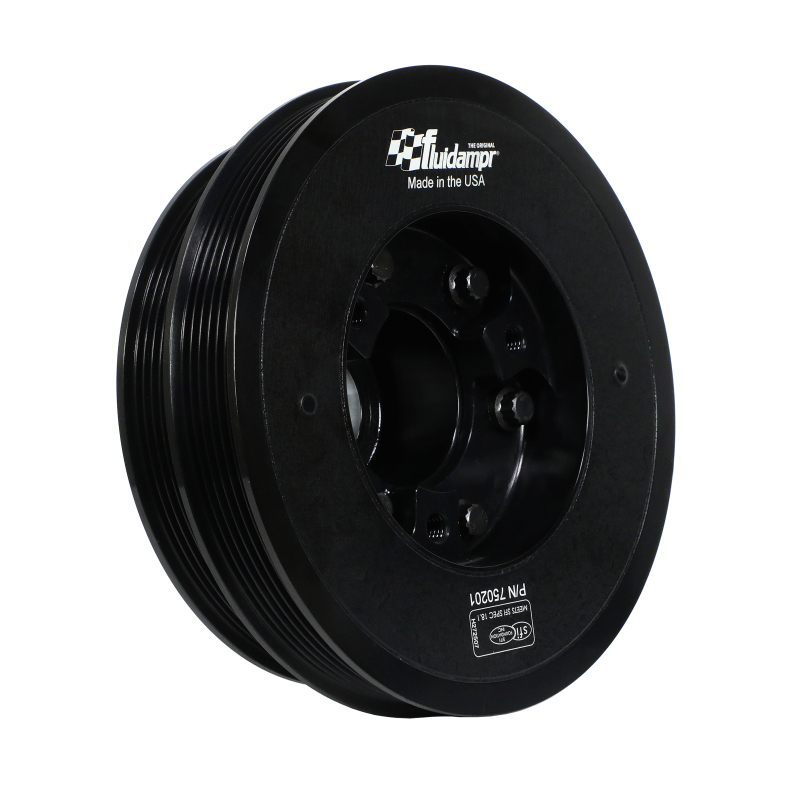 Ford Super Duty Engine Harmonic Balancer - Fluidampr - Steel Internally Balanced - Black - `20-`27