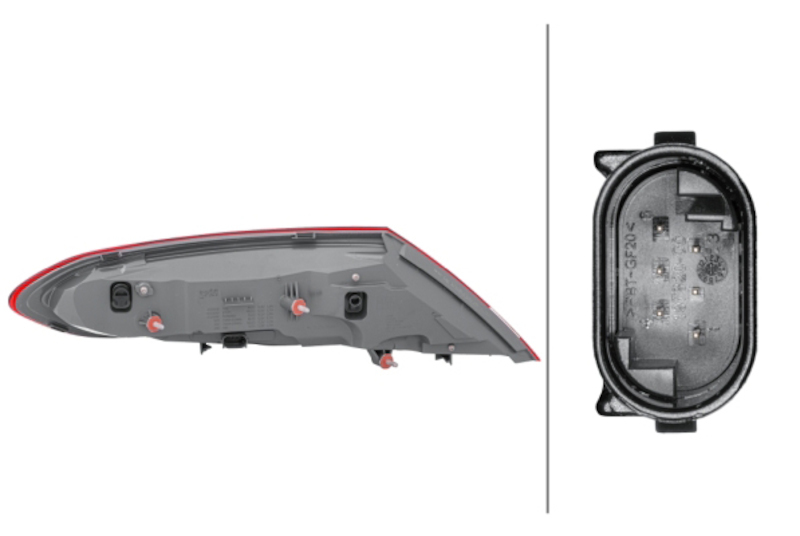 Mercedes-Benz C300 Tail Light - Right Outer - Hella - LED - `17-`18