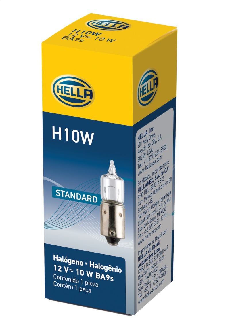 BMW 7 Series Halogen Bulb - Hella - Standard Series Halogen, H10W, 12V 10W, BA9S T3 - `99-`01