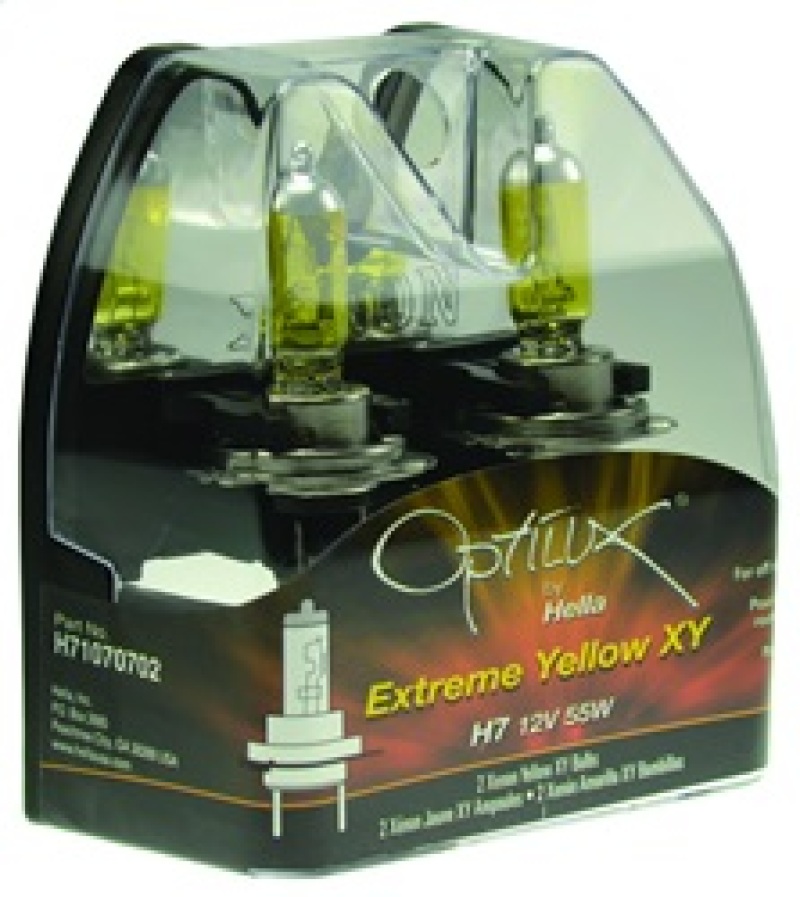 Volkswagen Passat Headlight Bulb Set - Hella - Optilux H7 12V/55W XY - Xenon Yellow - `98-`01