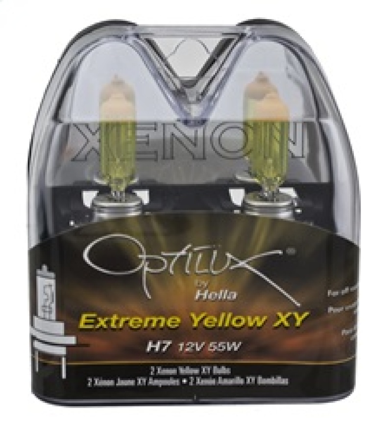 Volkswagen Passat Headlight Bulb Set - Hella - Optilux H7 12V/55W XY - Xenon Yellow - `98-`01