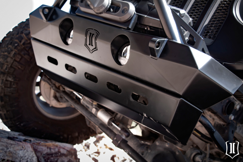 Jeep Gladiator JT Front Bumper Skid Plate - ICON - Pro Series - Semi-Gloss Black - `20-`27