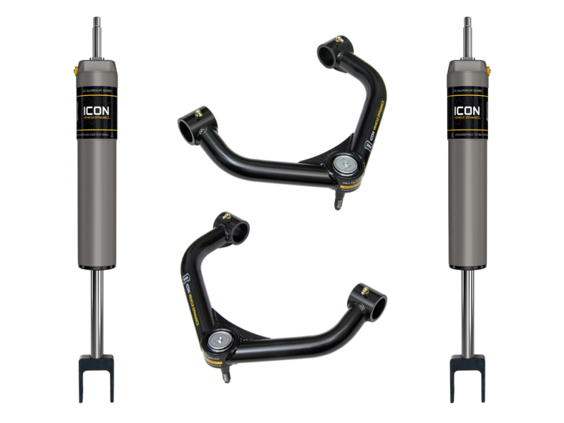 Chevrolet Silverado 2500 HD Coilover Suspension Kit - ICON - 2.5 Series w/ Delta Joint Upper Control Arm - Black Semi-Gloss - `11-`19