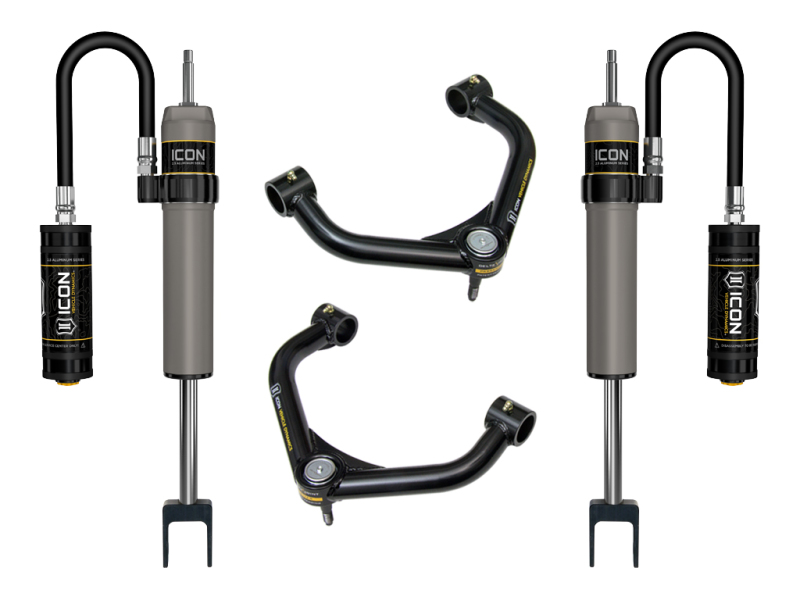 GMC Sierra HD Coilover Suspension Kit - ICON - 2.5 Series with Delta Joint - Black Semi-Gloss - `11-`19