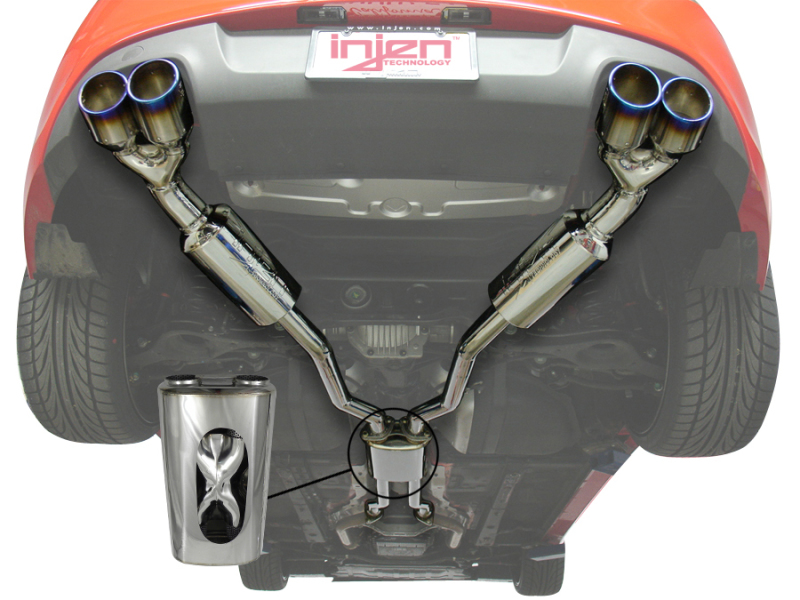 Hyundai Genesis Coupe Performance Exhaust - Injen - Cat Back + Quad Titanium Tips - `10-`16