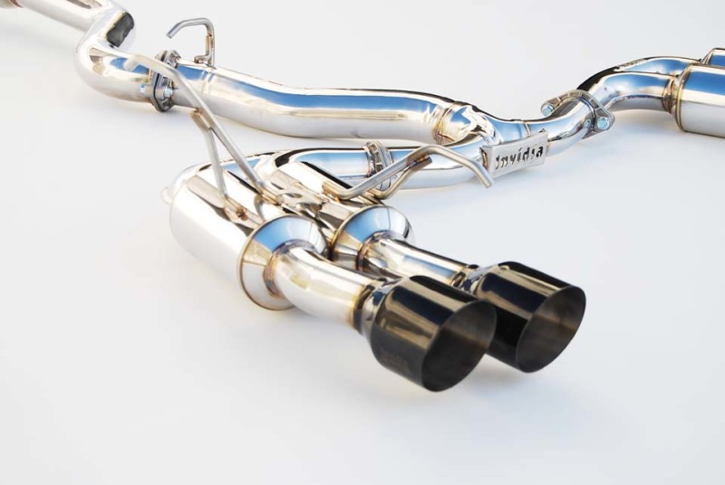 Subaru WRX STI Performance Exhaust - Invidia - Gemini/R400 Single Layer Quad Black Tip Cat-Back - `15-`27