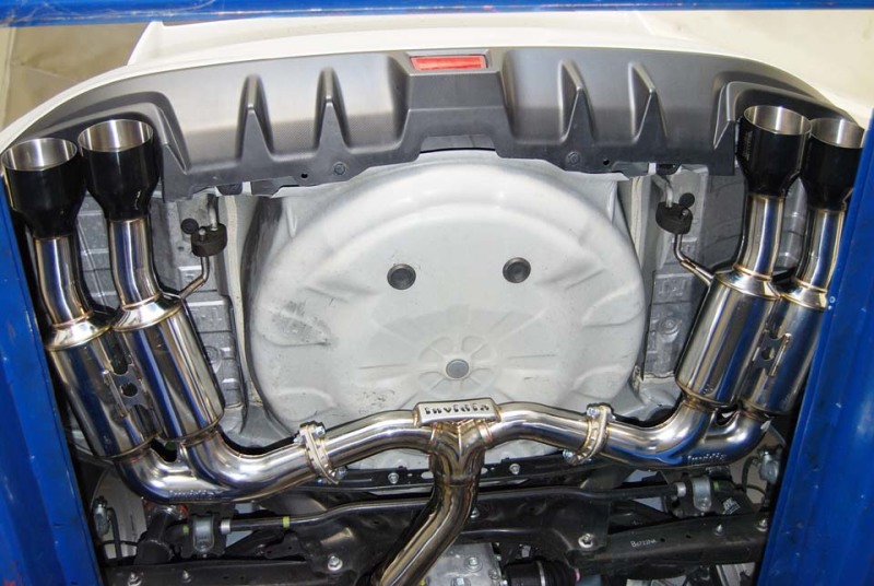 Subaru WRX STI Performance Exhaust - Invidia - Gemini/R400 Single Layer Quad Black Tip Cat-Back - `15-`27