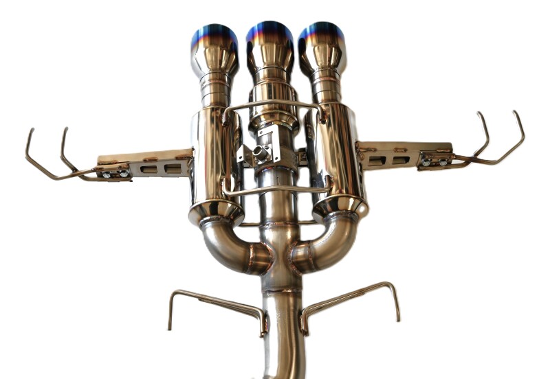 Honda Civic Type-R Performance Exhaust - Invidia - R400 Single Layer TI Tip Cat Back - Silver - `22-`27