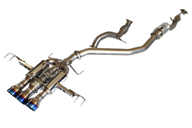 Honda Civic Type-R Performance Exhaust - Invidia - R400 Single Layer TI Tip Cat Back - Silver - `22-`27