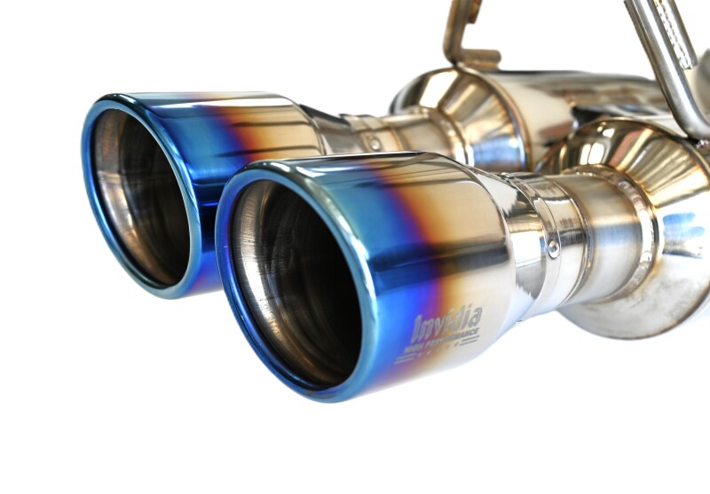 Toyota GR Corolla Performance Exhaust - Invidia - R400 - Rolled Titanium Tip Cat-Back - Silver - `22-`27