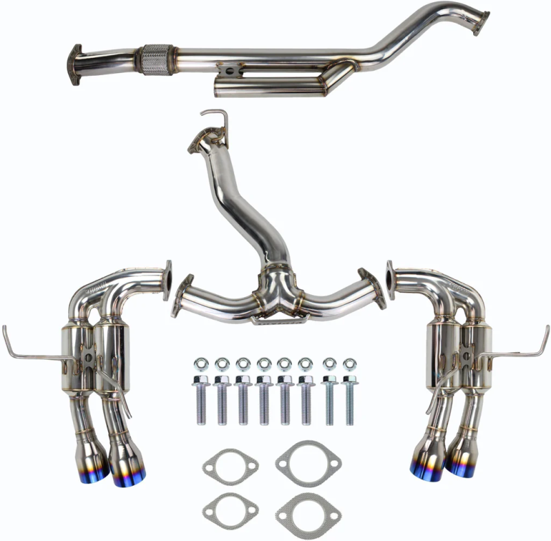 Subaru WRX Performance Exhaust - Invidia - Gemini Single Layer Quad Titanium Tip Cat-Back - `22-`27