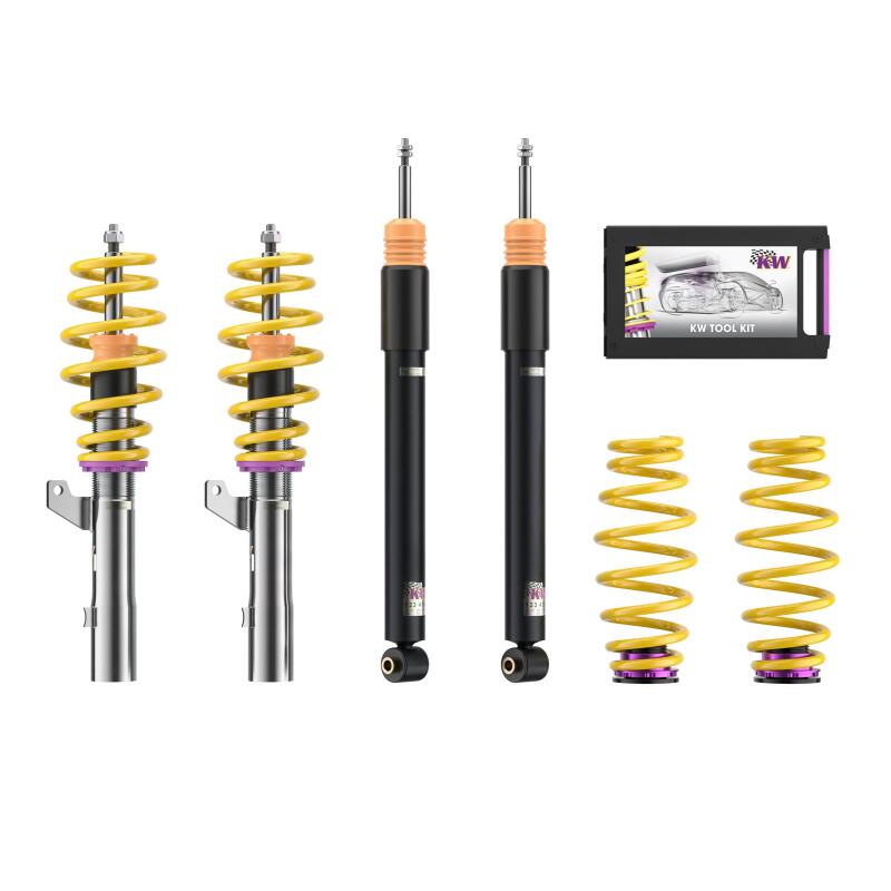 Audi S3 Coilover Suspension Kit - KW - V2, INOX-LINE, Adjustable - `15-`20