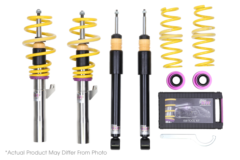 Mercedes-Benz C-Class Coilover Suspension Kit - KW - V2 Comfort, Adjustable Rebound Damping, INOX-LINE Stainless Steel - `15-`21