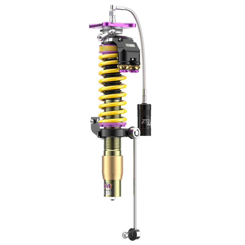 BMW M4 Coilover Suspension Kit - Front + Rear - KW - V5 Clubsport 4-Way Adjustable (TTSP Solid Piston) with aluminum top mounts - Purple - `21-`27