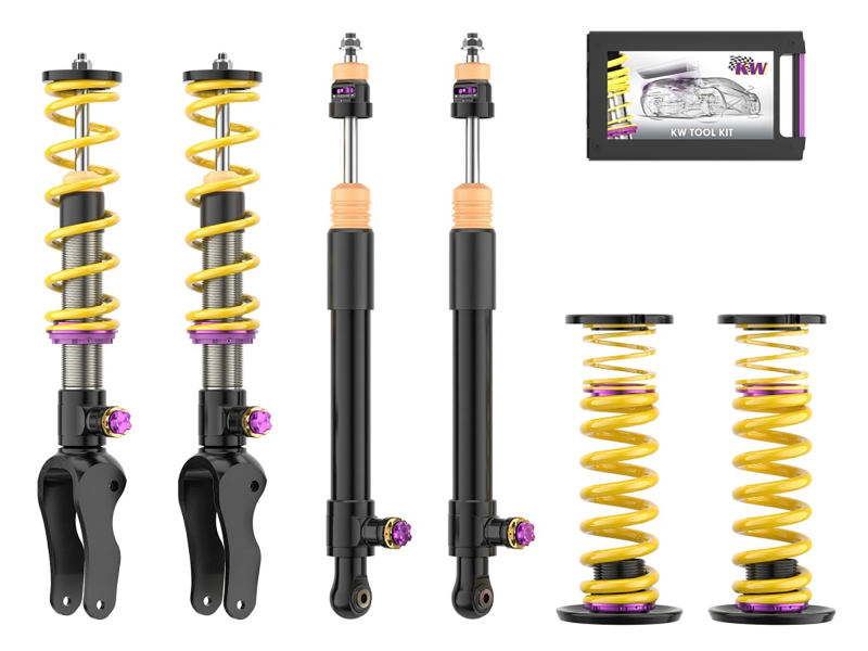 Porsche Taycan Coilover Suspension Kit - KW - V4, Adjustable - `21-`27