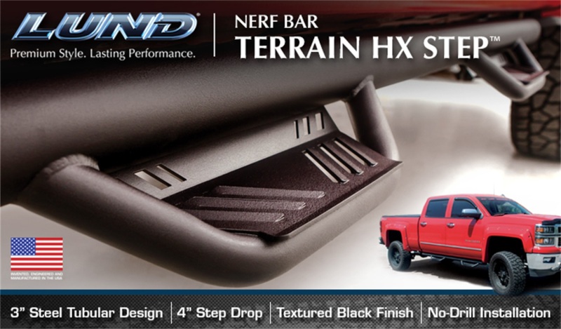 Nissan Titan XD Crew Cab Step Nerf Bar - LUND - Terrain HX Step - Black - `16-`17