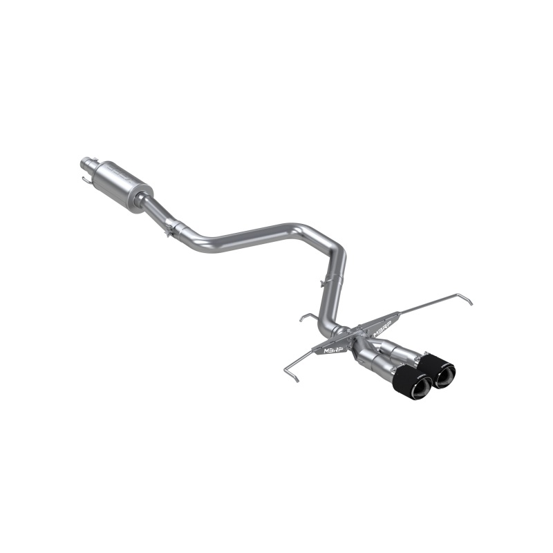 Hyundai Veloster Turbo Performance Exhaust - Dual Split Center Rear - MBRP - Armor Pro Cat Back - T304 Stainless - Carbon Fiber Tip - `19-`27