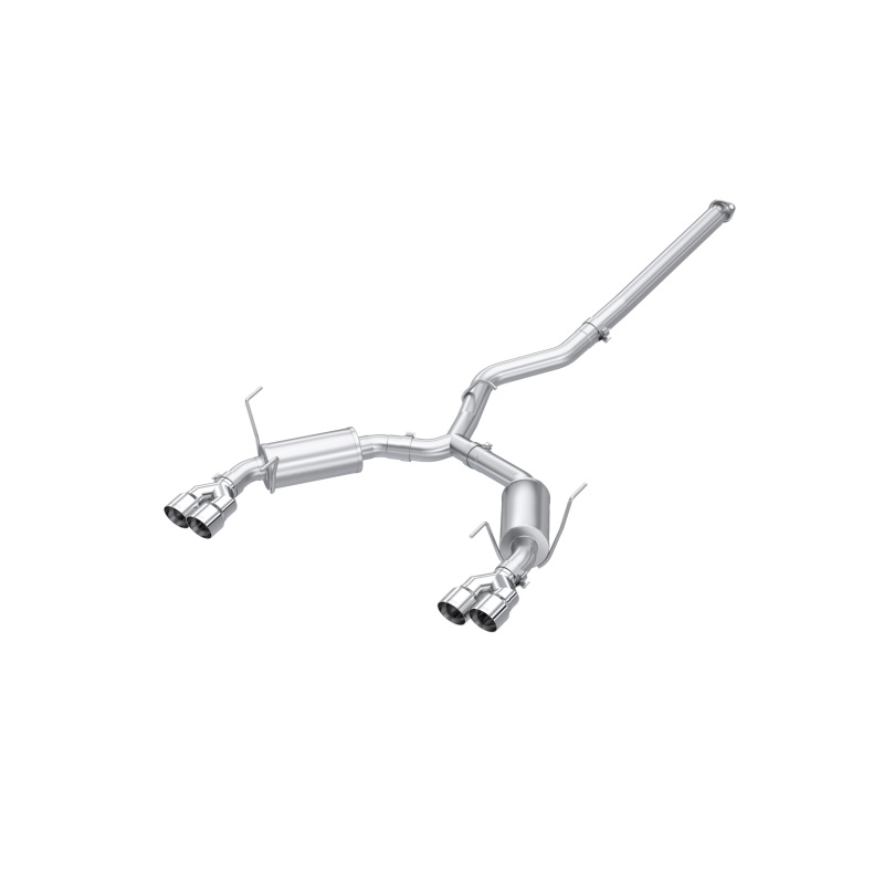 Subaru WRX Performance Exhaust - Rear - MBRP - Cat Back, Dual Split Rear Exit, Quad Tips, Street Profile, Armor Pro, T304 Stainless Steel - `22-`27