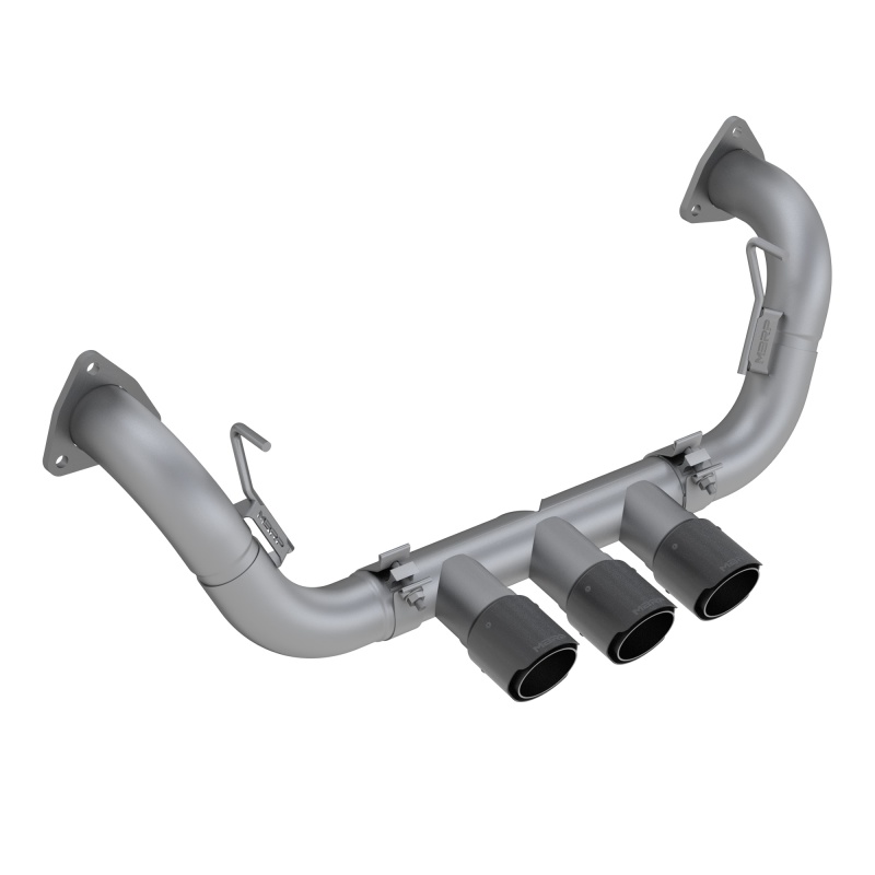 Acura NSX Performance Exhaust - Dual Split Rear Exit - MBRP - Cat Back, T304 Stainless Steel, Carbon Fiber Tips, Triple Rear Exit, Valve Delete - `17-`27