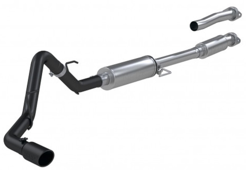 Ford F-150 Performance Exhaust - Single Side Exit - MBRP - Cat Back, Armor BLK, Black Coated, 3in Aluminized Steel - Black - `21-`27