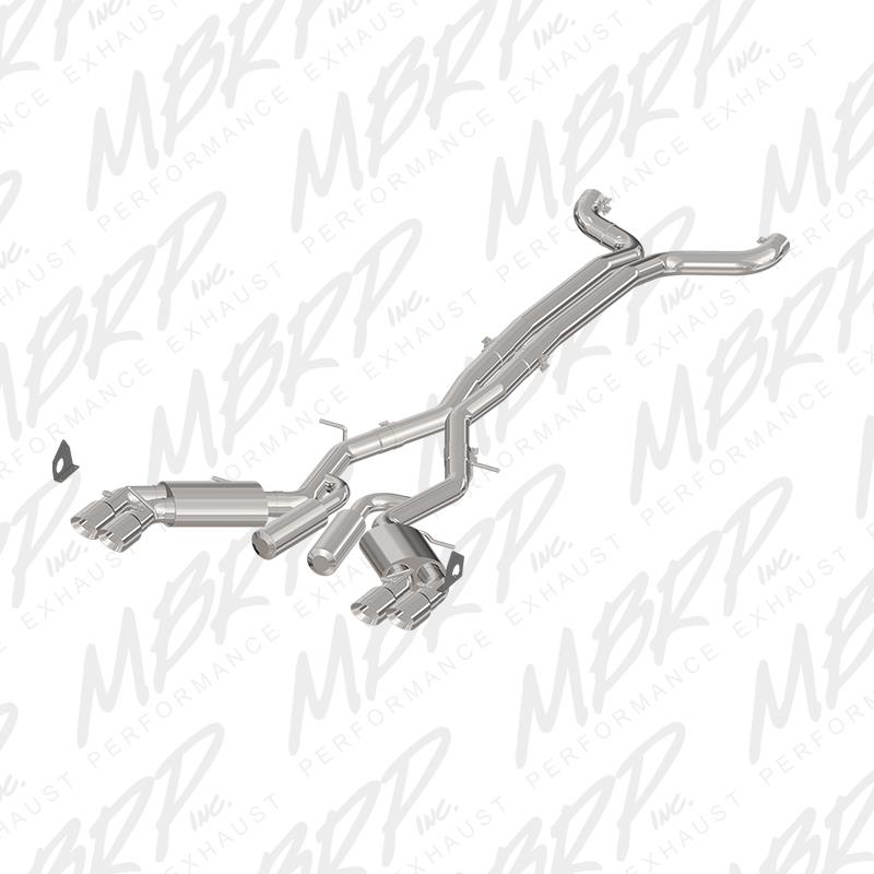 Chevrolet Camaro Performance Exhaust - MBRP - Cat Back, Dual Rear Exit, Quad Tip, Street Version, T409 Stainless Steel - `16-`27