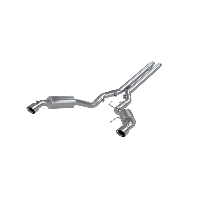 Ford Mustang Performance Exhaust - Dual Split Rear Exit - MBRP - Cat Back ARMOR LITE, Aluminized, Street Version, 4.5in Tips - `15-`27