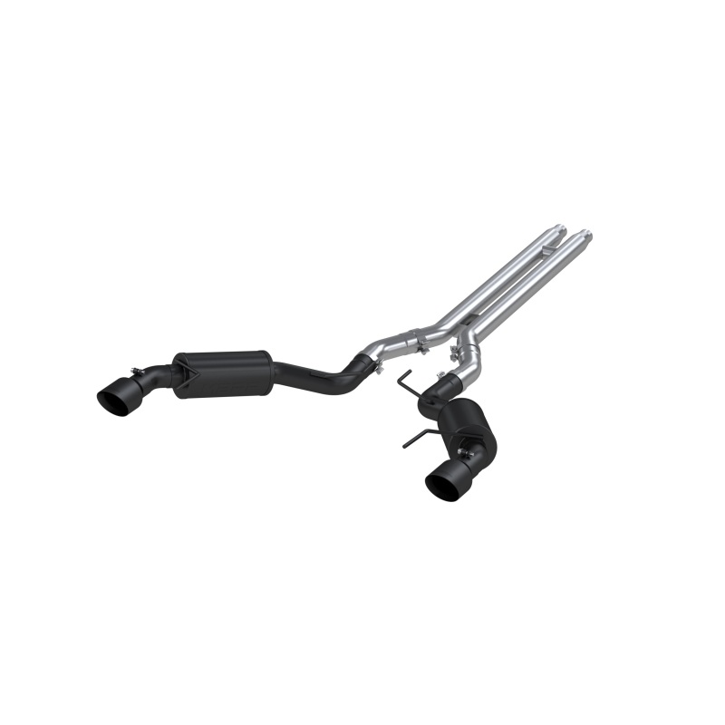 Ford Mustang Performance Exhaust - Rear - MBRP - Cat Back, Dual Split Rear Exit, Armor BLK, Street Version - Black - `15-`27