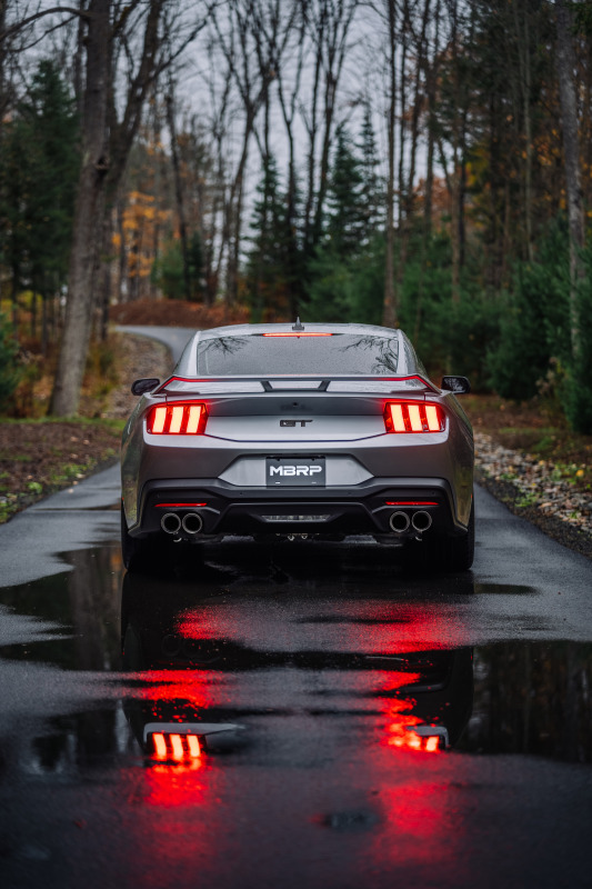 Ford Mustang Performance Exhaust - Rear - MBRP - Cat Back, Dual Rear Exit, Quad Carbon Fiber Tips, Valve Delete - Carbon Fiber - `24-`27