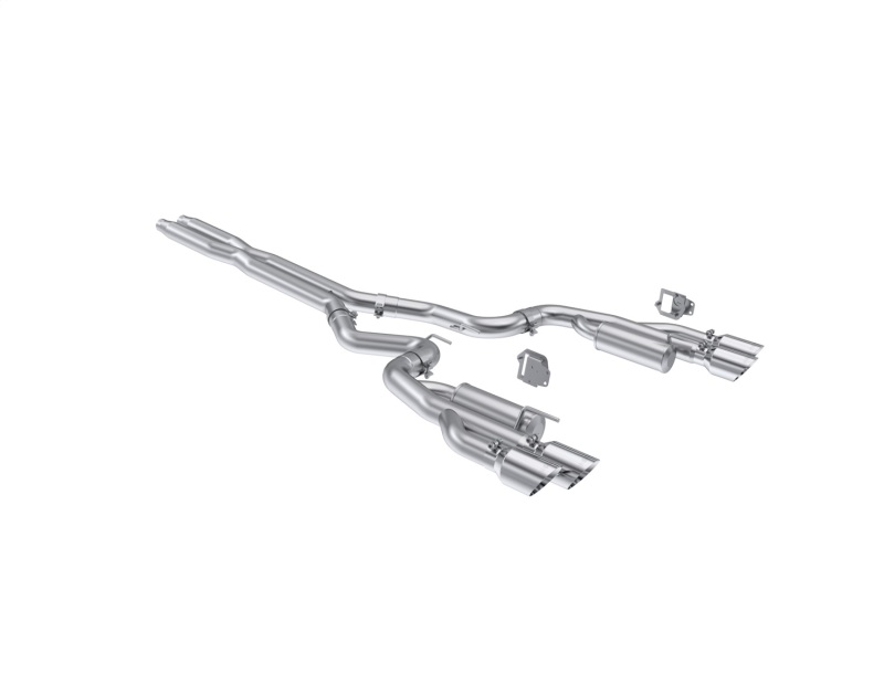 Ford Mustang Performance Exhaust - Dual Rear Exit - MBRP - Cat Back, Dual Split, Quad Tips, Valve Delete, Aluminized Steel, Armor Lite - `24-`27