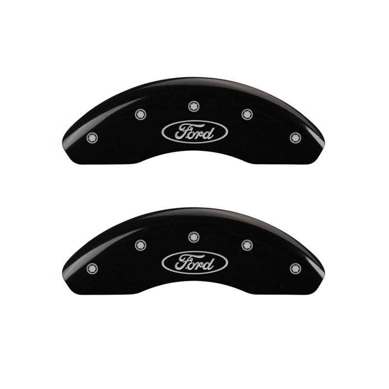 Ford Escape Caliper Covers - Front - MGP - Engraved Oval Logo - Black - `08-`12