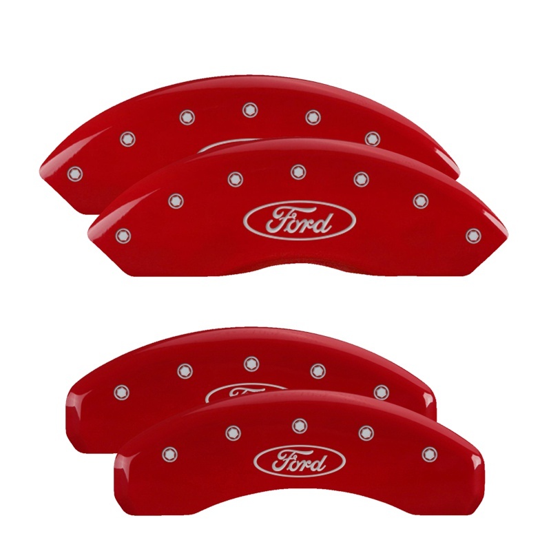 Ford Edge Caliper Covers - Front + Rear - MGP - Oval logo - Red - `11-`14