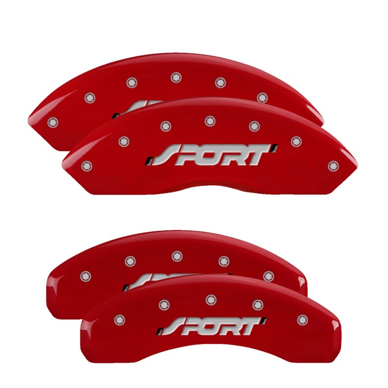 Ford Edge Caliper Covers - Front + Rear - MGP - SPORT Engraved - Red - `11-`14