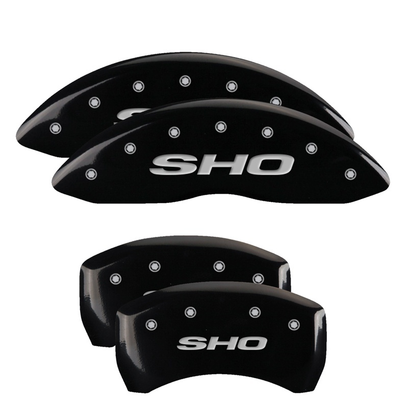 Ford Taurus Caliper Covers - Front + Rear - MGP - Engraved SHO - Black - `13-`18