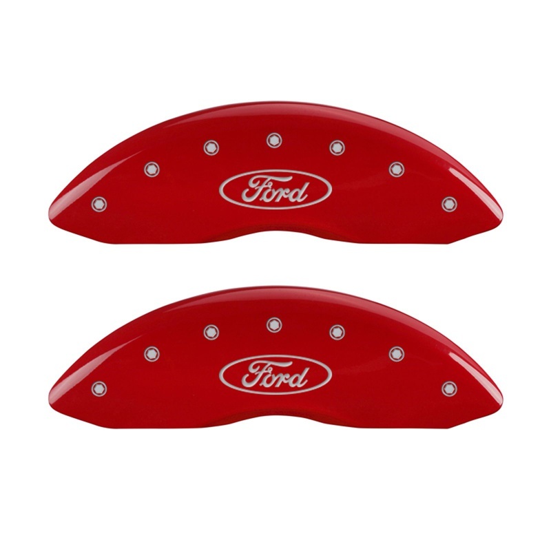 Ford Ranger Caliper Covers - Front - MGP - Oval Logo - Red - `11-`12