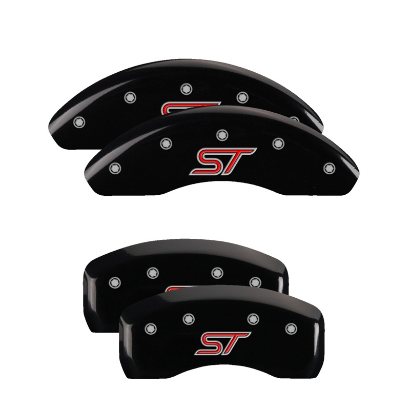 Ford Fiesta Caliper Covers (4) - Front + Rear - MGP - Engraved ST - Black - `14-`17