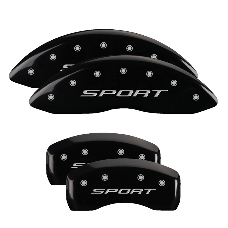 Ford Edge Caliper Covers - Front + Rear - MGP - 4 Logo, Black finish - Black - `15-`18